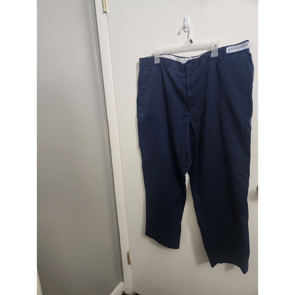 Cintas ComfortFLEX Mens Navy Blue Work Pants Flat Front Straight Leg Size 42